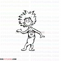 Dr Seuss Thing 10 Dr Seuss The Cat in the Hat outline svg dxf eps pdf png