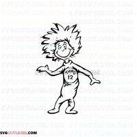 Dr Seuss Thing 12 Dr Seuss The Cat in the Hat outline svg dxf eps pdf png