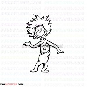 Dr Seuss Thing 14 Dr Seuss The Cat in the Hat outline svg dxf eps pdf png