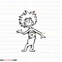 Dr Seuss Thing 16 Dr Seuss The Cat in the Hat outline svg dxf eps pdf png
