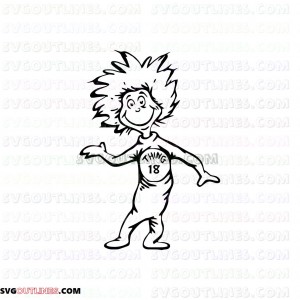 Dr Seuss Thing 18 Dr Seuss The Cat in the Hat outline svg dxf eps pdf png