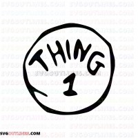 Dr Seuss Thing 1 circle Dr Seuss The Cat in the Hat outline svg dxf eps pdf png