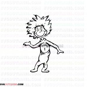 Dr Seuss Thing 1 outline svg dxf eps pdf png