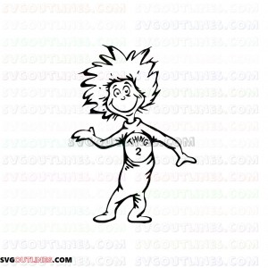 Dr Seuss Thing 2 outline svg dxf eps pdf png
