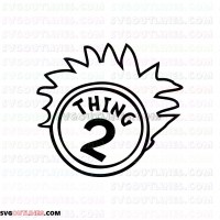 Dr Seuss Thing 2 with Circle Dr Seuss The Cat in the Hat outline svg dxf eps pdf png