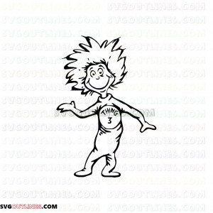 Dr Seuss Thing 3 outline svg dxf eps pdf png