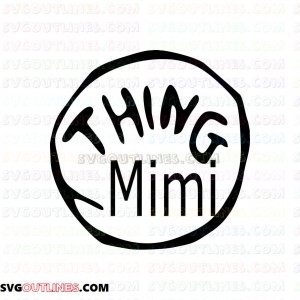 Dr Seuss Thing Mimi Circle Dr Seuss The Cat in the Hat outline svg dxf eps pdf png