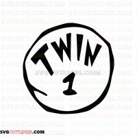 Dr Seuss Twin 1 circle Dr Seuss The Cat in the Hat outline svg dxf eps pdf png