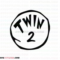 Dr Seuss Twin 2 circle Dr Seuss The Cat in the Hat outline svg dxf eps pdf png