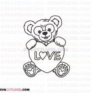Duffy The Bear Love Duffy and Friends outline svg dxf eps pdf png