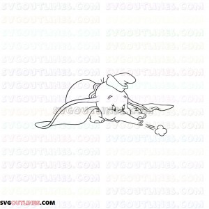 Dumbo Air blowing outline svg dxf eps pdf png