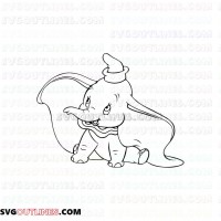 Download Dumbo Baby Elephant 2 Outline Svg Dxf Eps Pdf Png