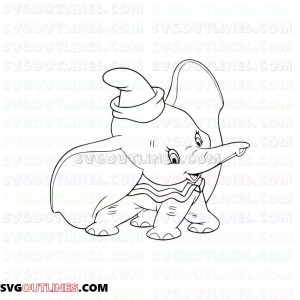 Dumbo Baby Elephant 6 outline svg dxf eps pdf png