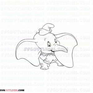Dumbo Baby Elephant 8 outline svg dxf eps pdf png