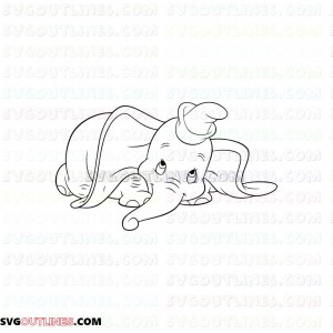 Dumbo Baby Elephant Compulsory outline svg dxf eps pdf png