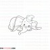 Dumbo Baby Elephant Compulsory outline svg dxf eps pdf png