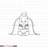 Dumbo Cute outline svg dxf eps pdf png