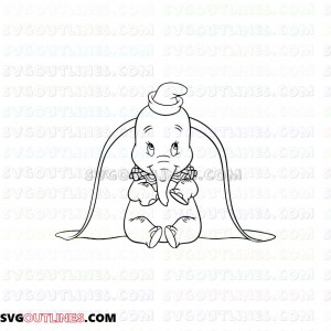 Dumbo Cute outline svg dxf eps pdf png
