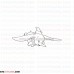 Dumbo Elephant Flying 2 outline svg dxf eps pdf png