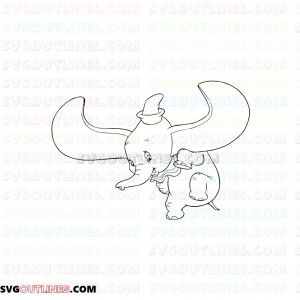 Dumbo Elephant Flying outline svg dxf eps pdf png