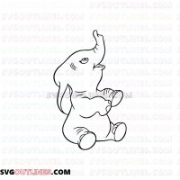 Dumbo Elephant Looking at the sky outline svg dxf eps pdf png