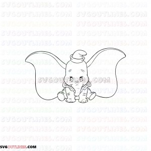 Dumbo Elephant in Circus outline svg dxf eps pdf png