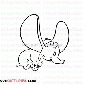 Dumbo Flying with Goggles outline svg dxf eps pdf png