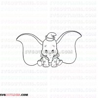 Dumbo With Big Ears outline svg dxf eps pdf png