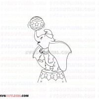 Dumbo playing Ball Circus outline svg dxf eps pdf png