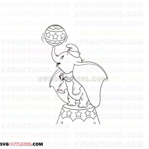Dumbo playing Ball Circus outline svg dxf eps pdf png