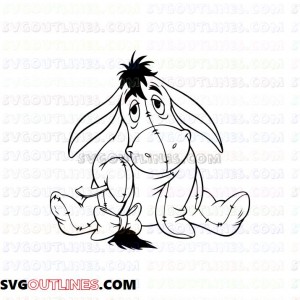 Eeyore Donkey Winnie the Pooh 4 outline svg dxf eps pdf png