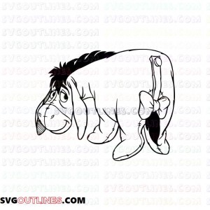 Eeyore Donkey Winnie the Pooh 6 outline svg dxf eps pdf png