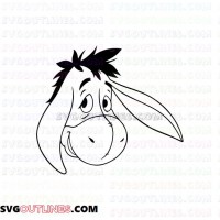 Eeyore Head Donkey Winnie the Pooh 9 outline svg dxf eps pdf png