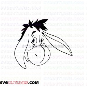Eeyore Head Donkey Winnie the Pooh 9 outline svg dxf eps pdf png