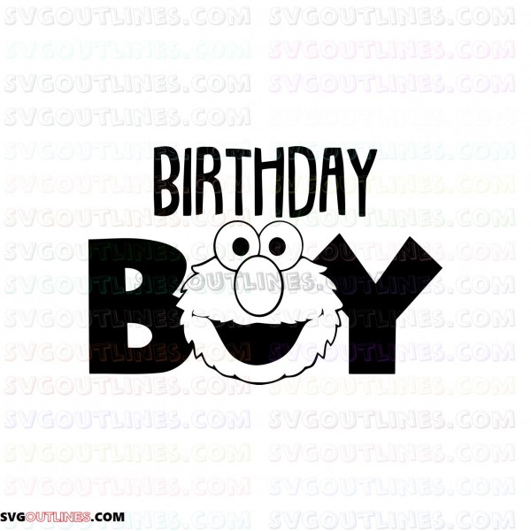 Elmo Birthday Boy Sesame Street outline svg dxf eps pdf png