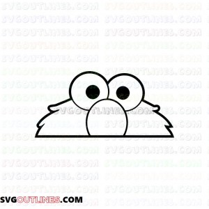 Elmo Peeking Face Sesame Street outline svg dxf eps pdf png