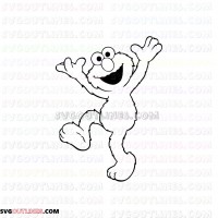 Elmo Raising his hands and raised his foot Sesame Street outline svg dxf eps pdf png