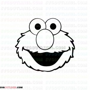 Elmo Smiley Face Sesame Street outline svg dxf eps pdf png