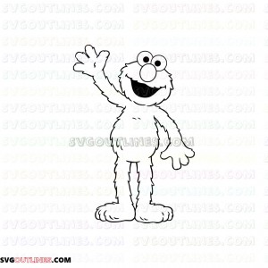 Elmo waving his hand Sesame Street outline svg dxf eps pdf png