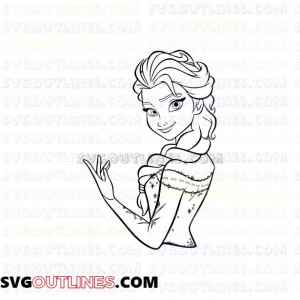 Elsa Frozen outline svg dxf eps pdf png