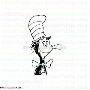 Face Dr Seuss The Cat in the Hat 2 outline svg dxf eps pdf png