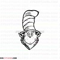 Face Dr Seuss The Cat in the Hat 3 outline svg dxf eps pdf png