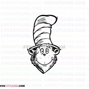 Face Dr Seuss The Cat in the Hat 3 outline svg dxf eps pdf png