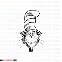 Face Dr Seuss The Cat in the Hat 4 outline svg dxf eps pdf png