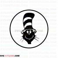Face in circle Dr Seuss The Cat in the Hat outline svg dxf eps pdf png