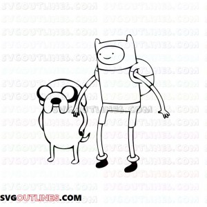 Finn the Human and Jake the Dog 2 Adventure Time outline svg dxf eps pdf png