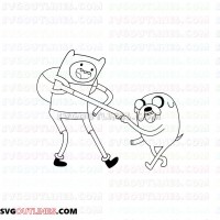 Finn the Human and Jake the Dog 3 Adventure Time outline svg dxf eps pdf png