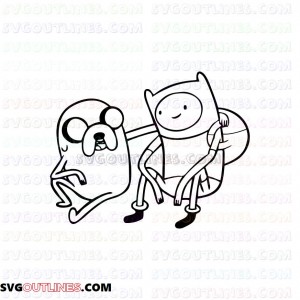 Finn the Human and Jake the Dog 4 Adventure Time outline svg dxf eps pdf png