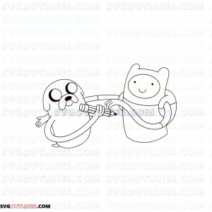 Finn the Human and Jake the Dog Adventure Time outline svg dxf eps pdf png
