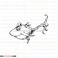 Fish Red Dr Seuss The Cat in the Hat outline svg dxf eps pdf png
